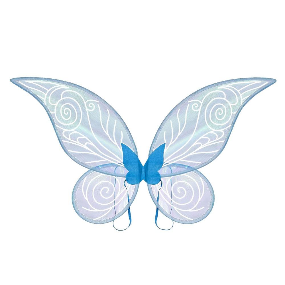 

Sparkling Adults Fairy Wings Halloween Cosplay Princess Angel Wings Organza Girls Butterfly Wings синий