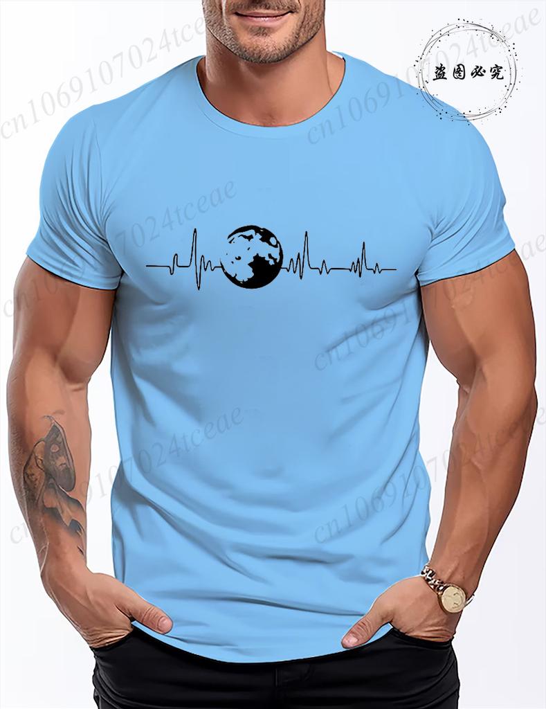 Funny Mens Earth Heartbeat Graphic Tee Casual Classic Men T Shirt Women Tops Tee Shirt Short Sleeve Tshirts Fashion TShirts