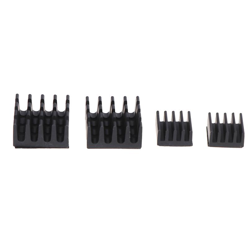 4Pcs Black Aluminum Heatsink Cooler Cooling Kit For Raspberry Pi 3/2 /Rpi B+