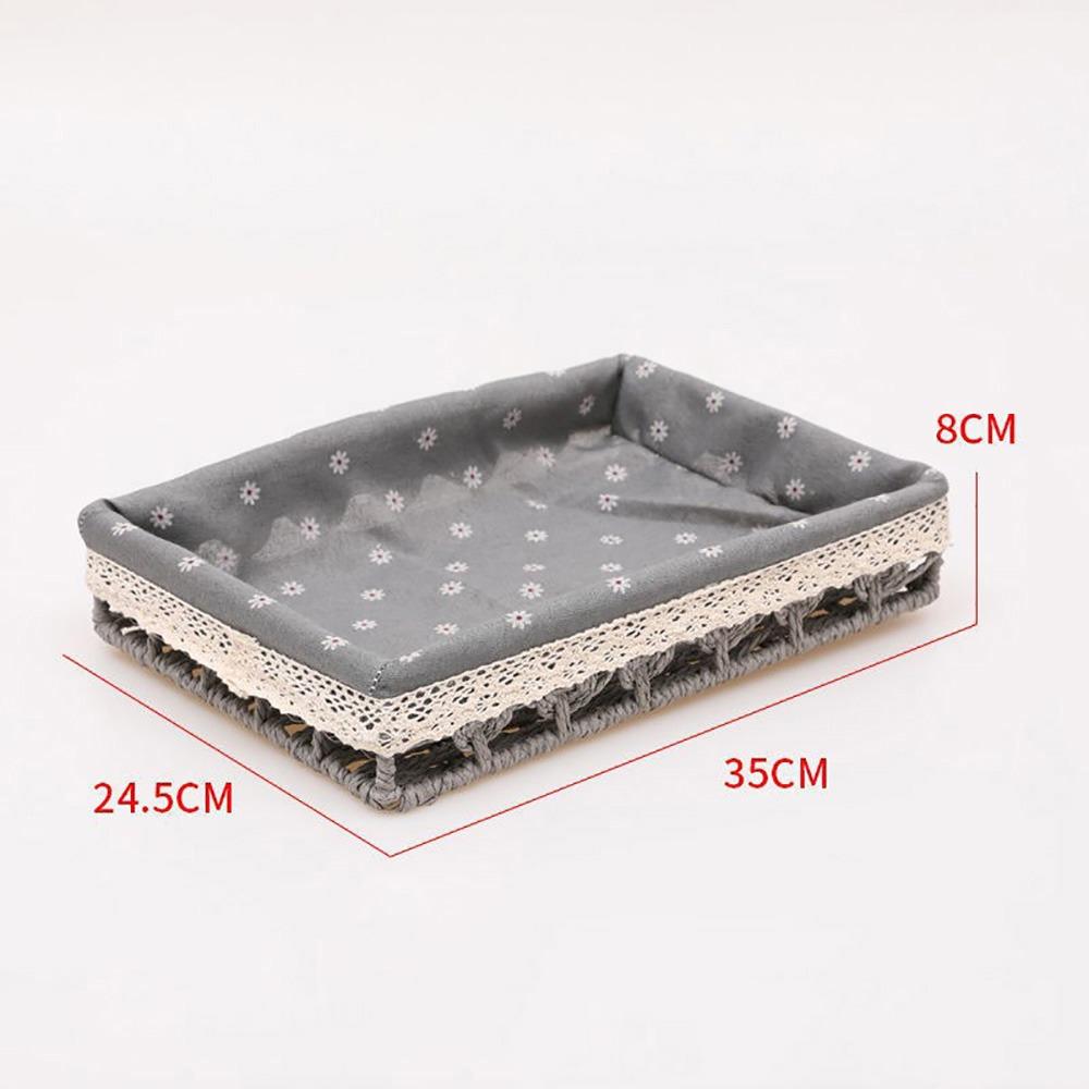 Creative Multicolor Storage Basket Multi-porpose Flower Pattern Storage Tray Weaving Multi-size Storage Box Home Decoration