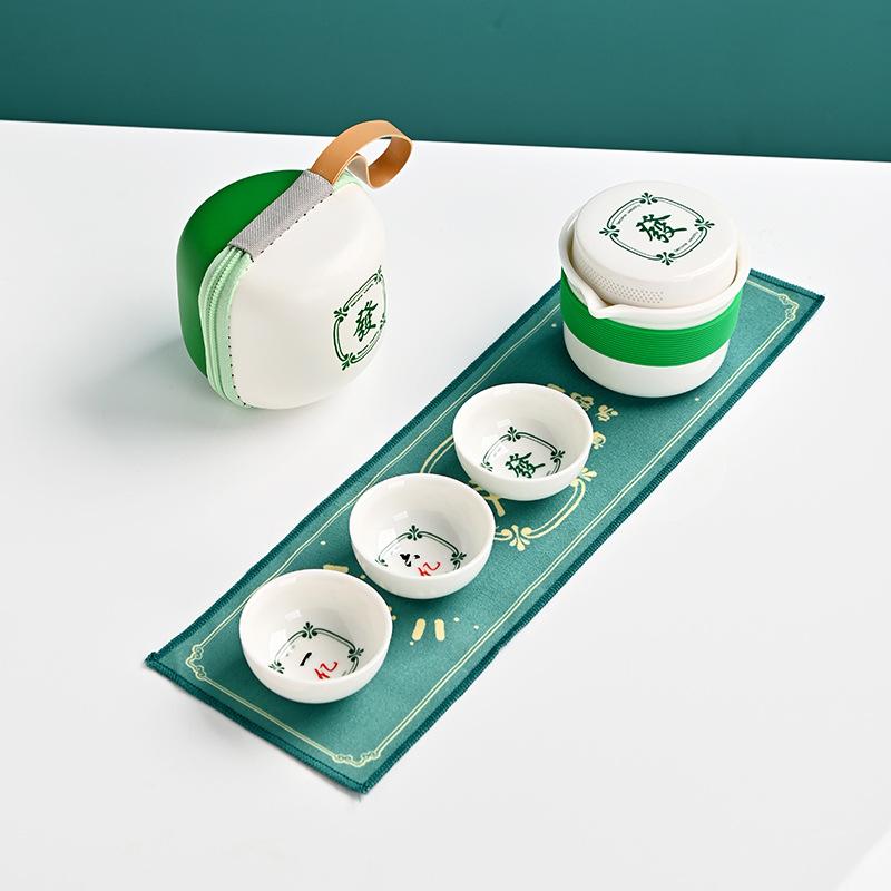 

Get rich all the way merchandise Kuaike Cup Travel Tea Set Complete set of outdoor portable creative gifts