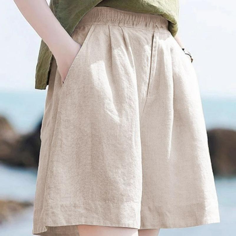 Linen Five-point Pants Loose Retro Casual Shorts Cotton and Linen Women's Pants
