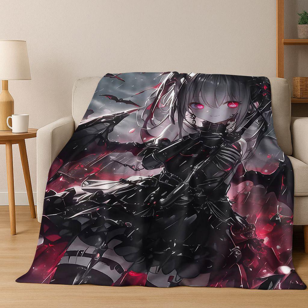 Dark Gothic Sexy Beauty Flannel Blanket Soft Warm Blanket Throw Blanket for Bedroom Living Room Bed Travel Camping Picnic Gift