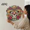 Day of The Dead Wall Stickers Flower Skull Sticker Decorative Easy Peel And Stick Decals Decals Waterproof PVC Removable for Windows Glass