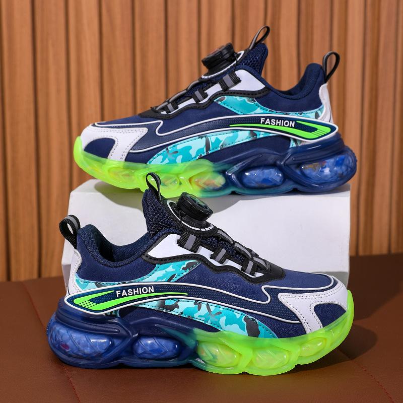 Middle and Older Children's Breathable Mesh Shoes Boys' Shoes 2025 New Children's Leather Sneakers Boys' Running Shoes Twisting Shoes