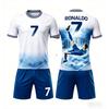 Summer Football Short Sleeved Set Fashionable Comfortable Loose Soft Breathable Printed T-shirt 3D Printed Sports Casual Outdoor Daily Sport Wear