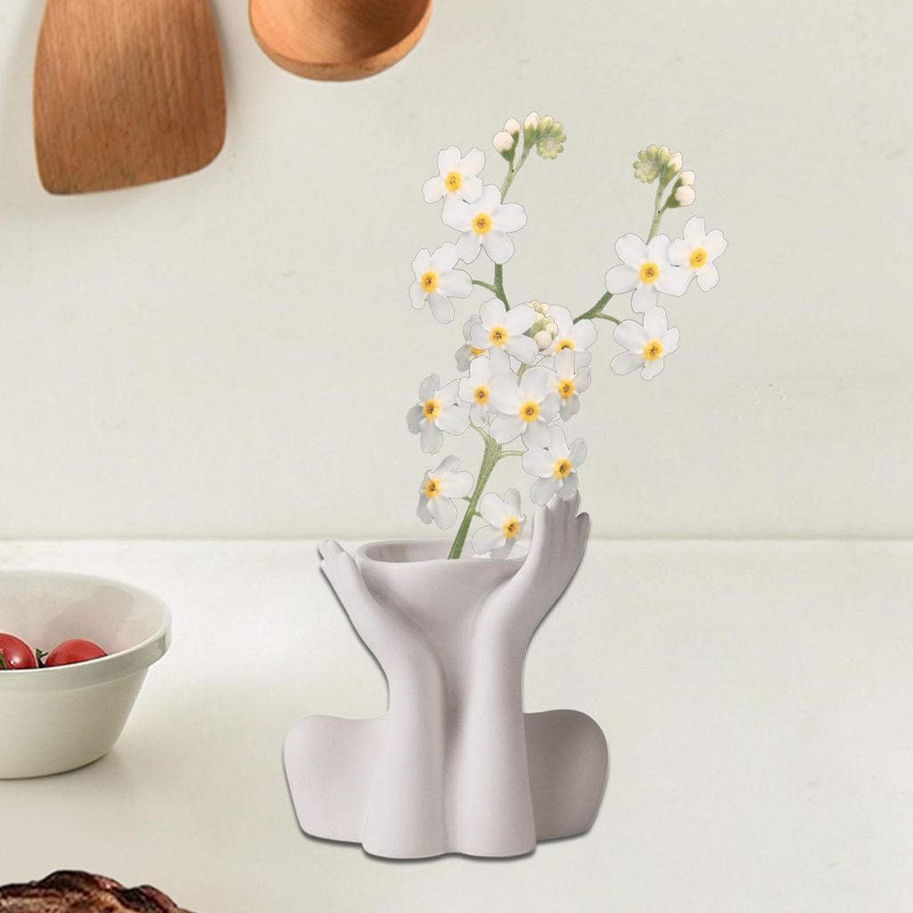 Ceramic Flower Vase Decorative Stand Accs Tabletop Planter for Dried Flower Arrangement Housewarming Desktop Bedroom Birthday