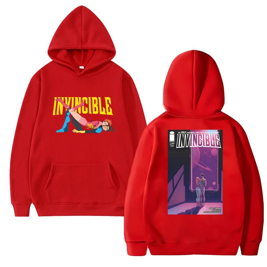 

Новинка в Invincible Superhero Двусторонняя толстовка с принтом харадзюку 2025 Мужская женская Мультяшная комикс Свитшот Унисекс Флисовый пуловер S