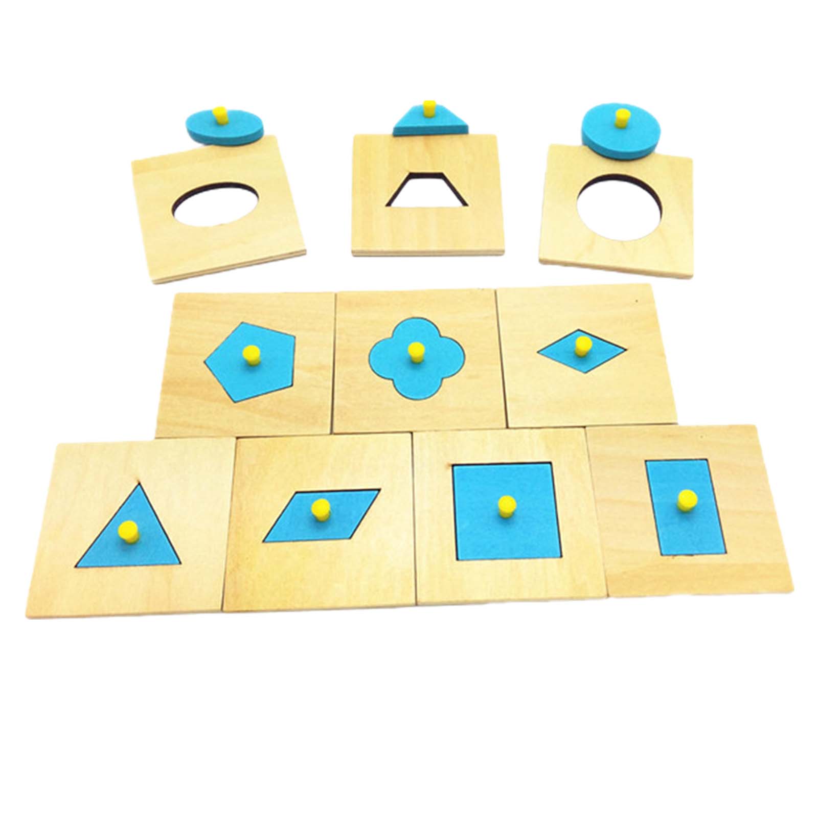 

Wood Puzzles Board Knob Shape Puzzles Toy Learning Activities Shape Pattern Block Montessori Toys for Preschool Toddlers Gifts