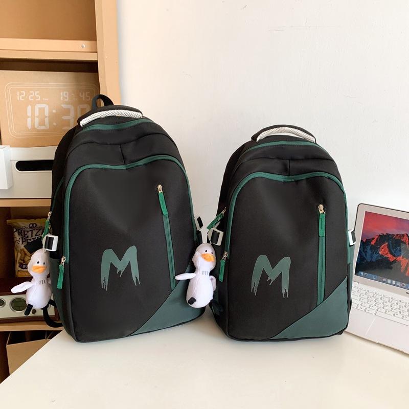 Schoolbag Anti-splashing schoolbag Student high-value backpack Couple Japanese simple fashion versatile large-capacity nylon backpack