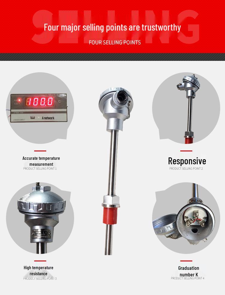PT100/K Type Thermocouple Temperature Transmitter 4-20mA Pipeline Measurement