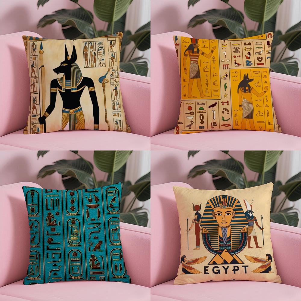 Ancient Egypt Anubis Pillow Case Soft Plush Fabric DoubleSided Printed Cushion Cover Warm Winter Sofa Pillow Case