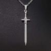 Personality Exquisite Sliver Color Knife Sword Pendant Stainless Steel Necklace for Women Men Gothic Punk Jewelry Accessory Gift