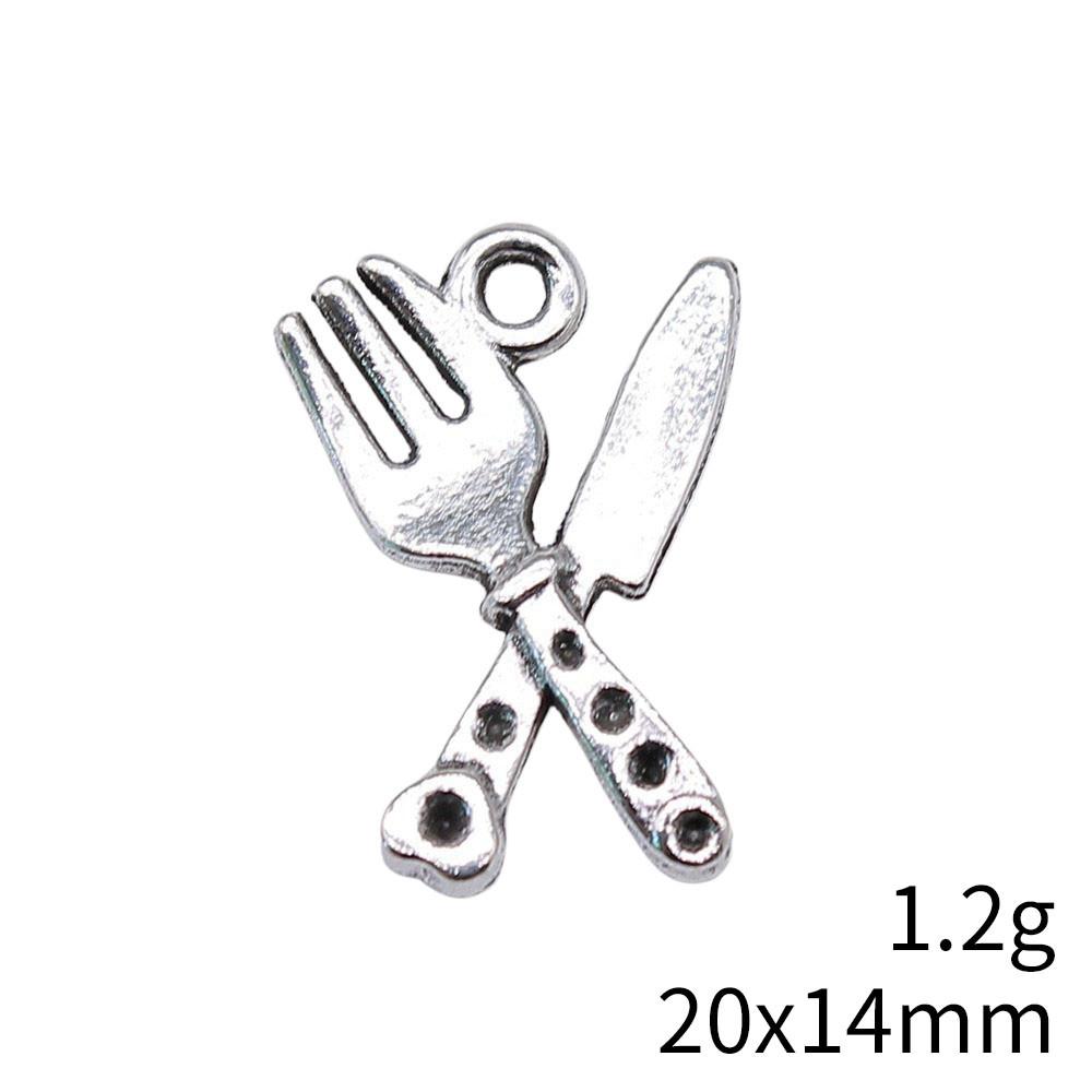 Christmas Decorations Charms For Bracelet Tableware Fork Spoon Charms Pendant Art Supplies Pendant