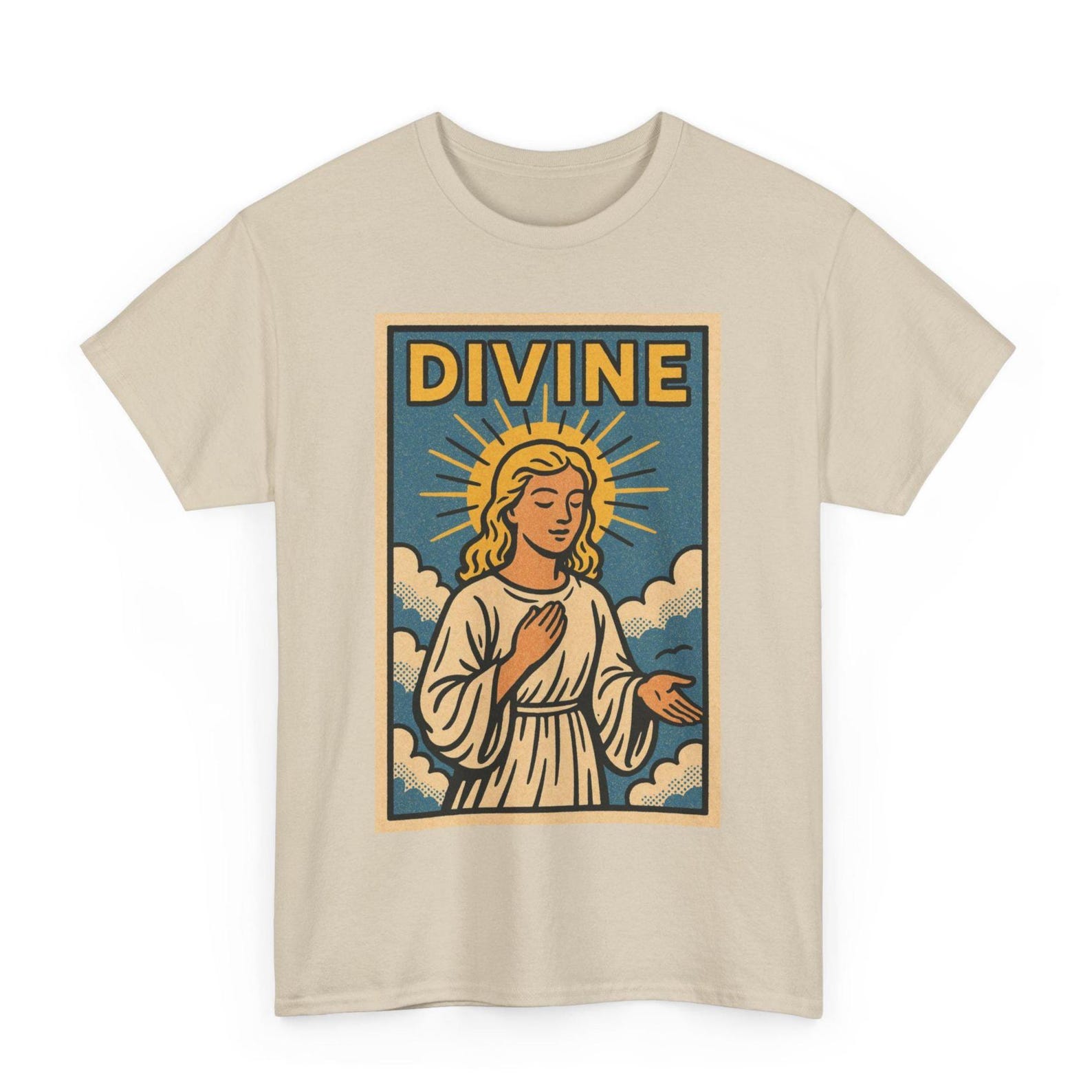 Divine T-Shirt: Unisex Retro Comic Spiritual Tee for Yoga & Mystics 3XL