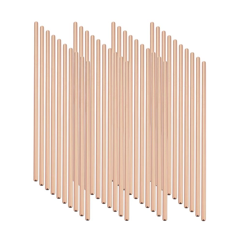 6*215mm 40Pcs Eco-friendly Reusable Metal Straws Set 304 Stainless Steel Drinking Straw Cocktail Party Favor Bar Accessory