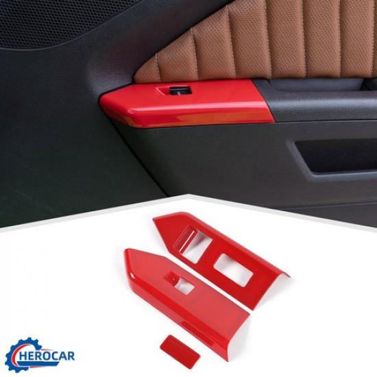 

Window Control Button Frame Panel Decor Trim Cover Caps For Ford Mustang 2010-14