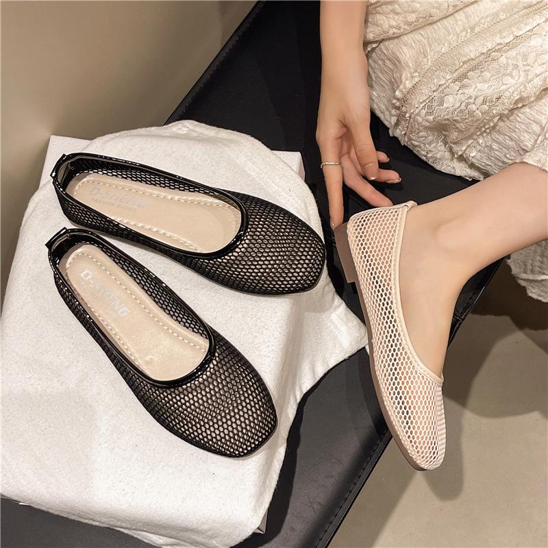 Neue Mesh-Slipper - Atmungsaktive Perforierte Schwarze Niedrig Geschnittene Sandalen mit Rutschfester Weicher Sohle, Leichtes Arbeitsbereites Schuhwerk für Heißes Wetter