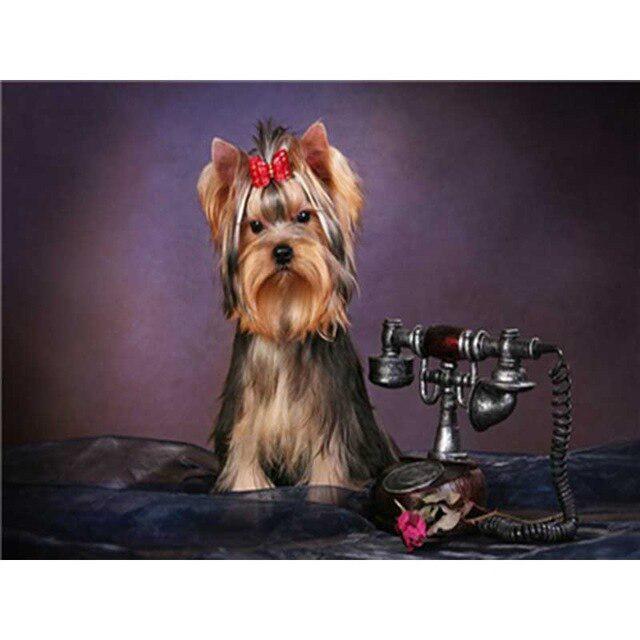 DIY 5D diamantová malba pes Křížkový steh Diamantové vyšívání Prodej Zvířecí mozaika Kamínky Obrázky