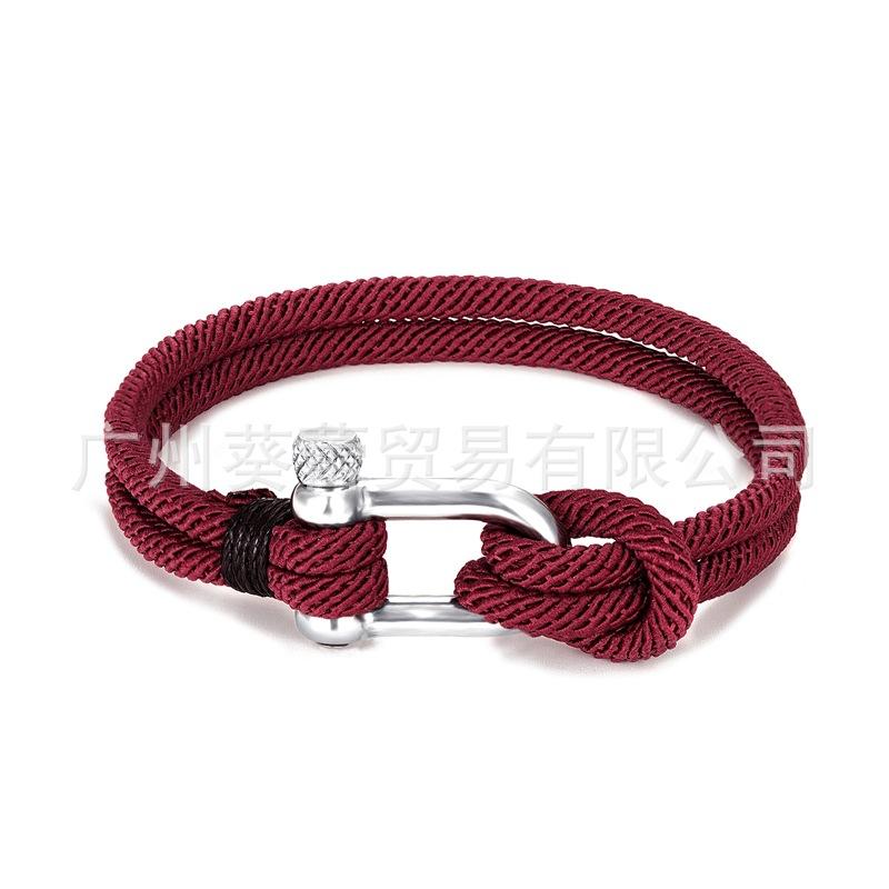 U-shaped Horseshoe Buckle Bracelet Men's Stainless Steel Couple Milan Rope Outdoor Enthusiast Bracelet