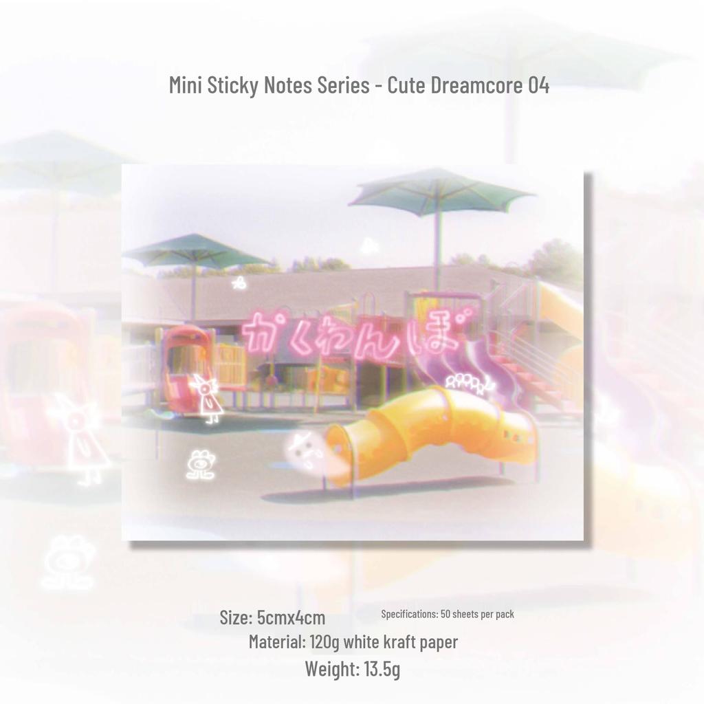 AGUGU Dream Core Tearable Mini Sticky Notes, Salt System, 50 Sheets, Adhesive-Free, for Journaling and Collage.
