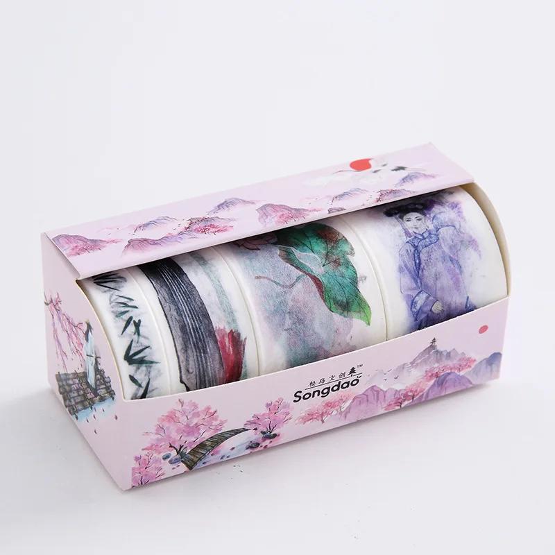 Beautiful Flower Anime Washi Tape Set 9cm Diy Decoration Scrapbooking Planner Masking Adhesive Tape Label Sticker Stationery