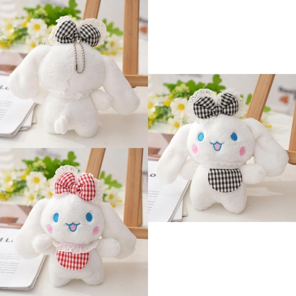 Charming Plush Bunny Keychain Cute Flower Pattern Adorable Bag Accessory 12cm