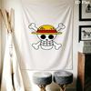 One Piece Straw Hat Pirates Wall Tapestry Aesthetic Wall Hanging Printed Fabric Blanket Decorative Tapestries For Bedroom Living Room Home Decor