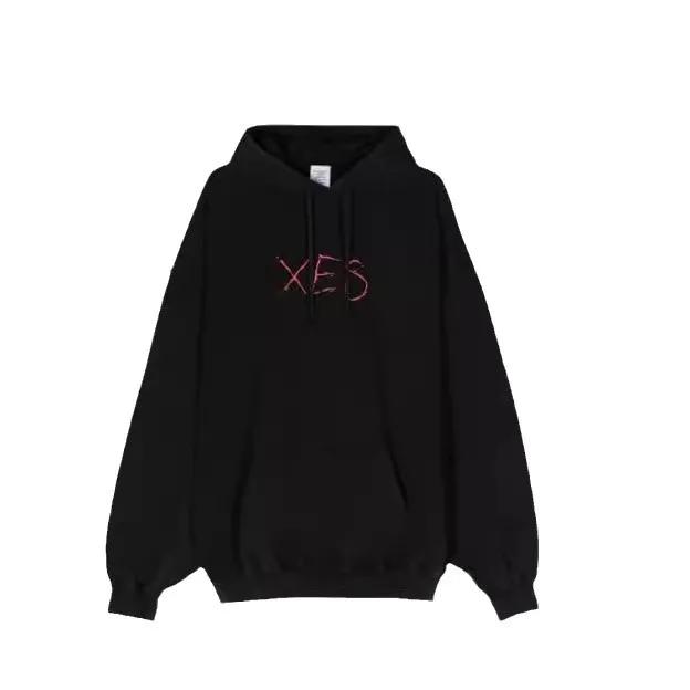 VTM wash do old letters retro high street stereo hoodie men and women couples loose OS hoodie trend