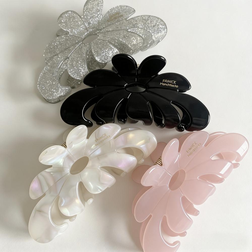 Exquisite French Retro Acetate Flower Hair Claw Clip Sweet Elegant Large Hair Clips Fashion Versatile Hair Accessories for Women