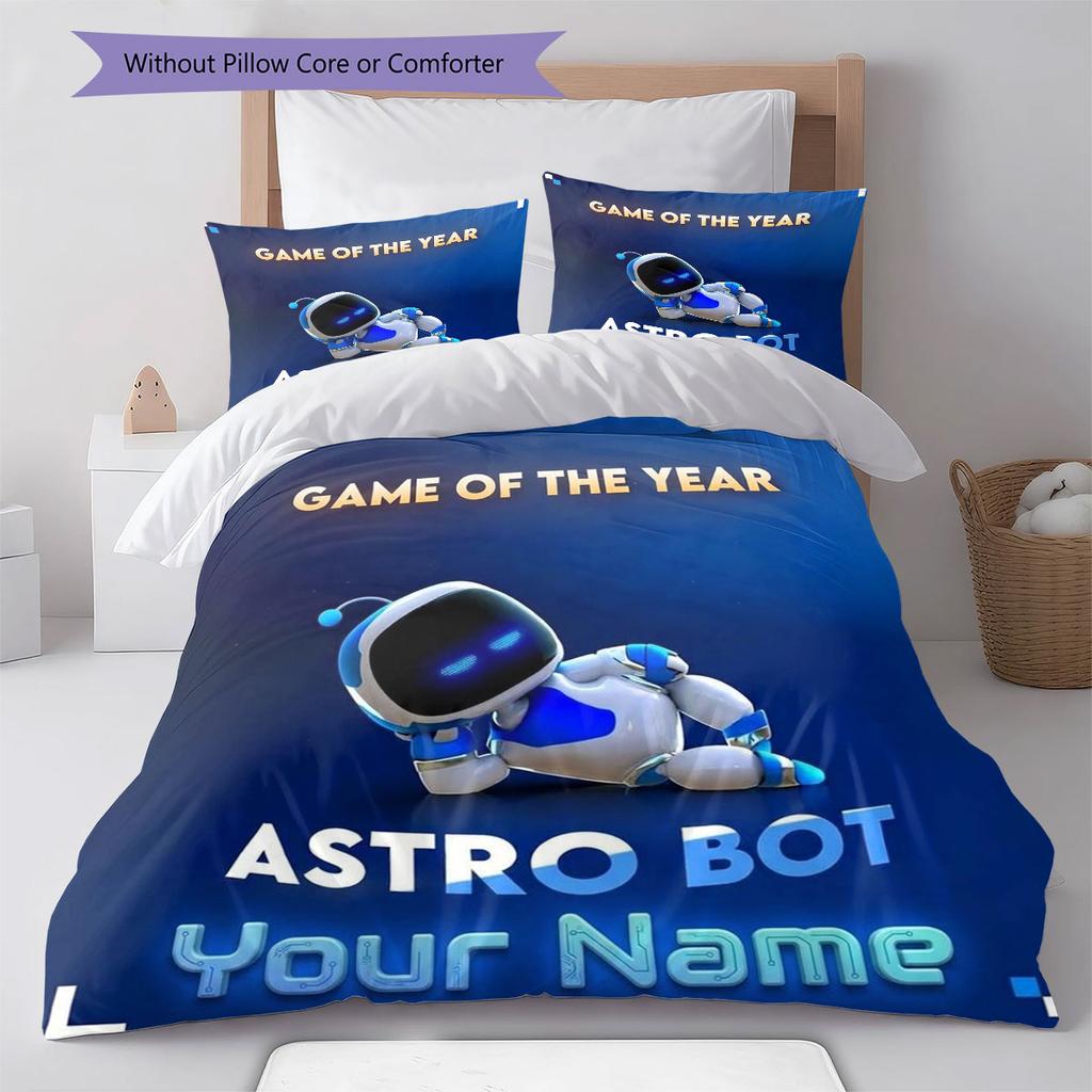 ASTRO BOT Custom Name Pattern Bedding,Quilt Set Quilt Cover Pillowcase Home Birthday Gift(1 * Duvet Cover + 2 * Pillowcase, Without Core)