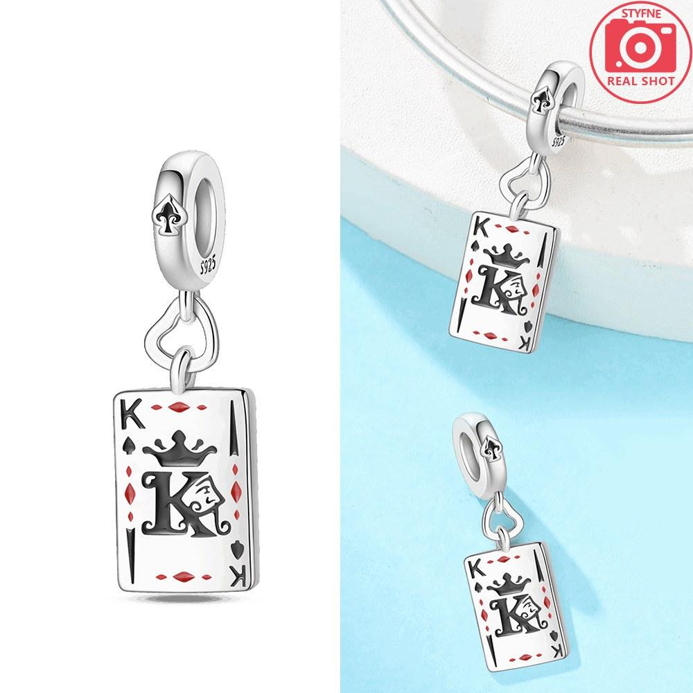 Poker Card Pendant Copper Colors Charm Beads Fit Original Charms Bracelet Beads For Women Jewelry Making Gifts