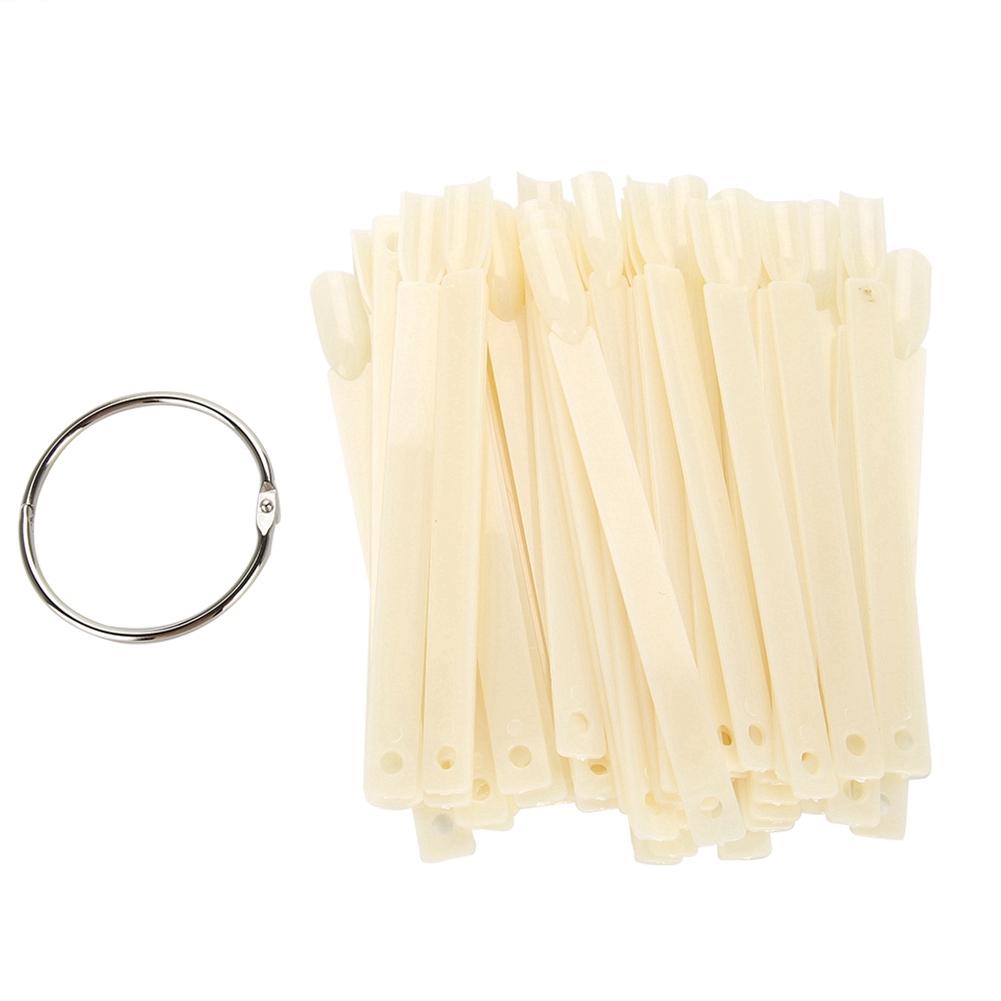 100Pcs Celsius Bag Fan False Nail Tip Stick Manicure Polish Gel Display Practice Tools(White)