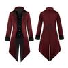 Halloween Stand Collar Court Medieval Vintage Clothes Medium Long Punk Men Coat