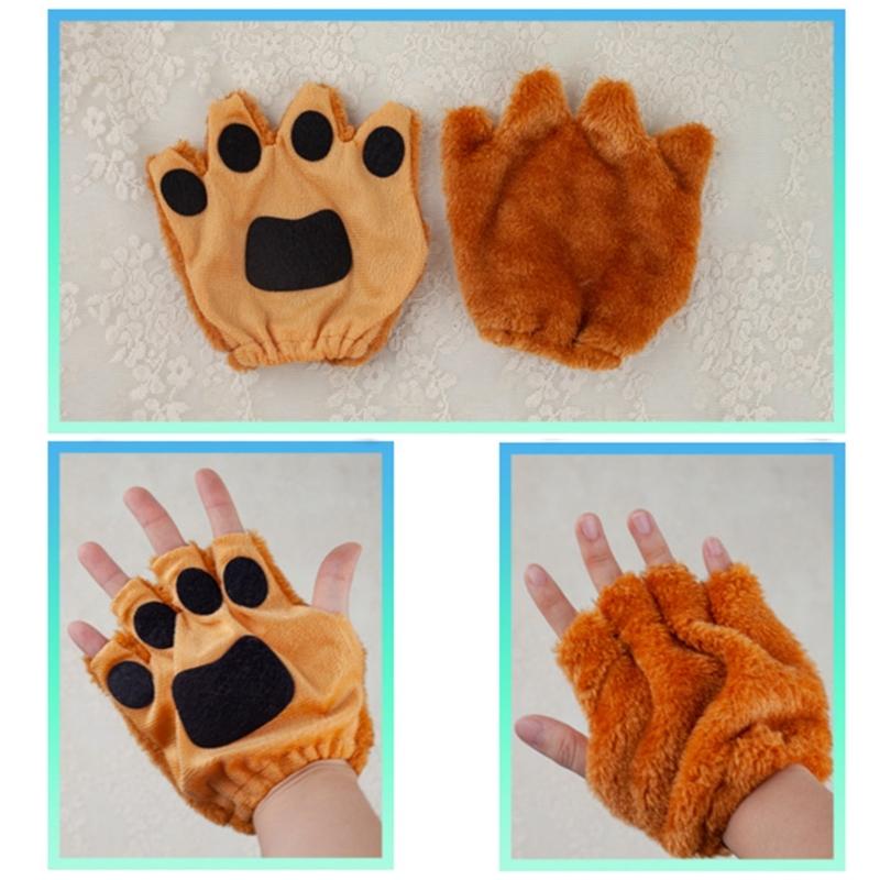Kinder Süßes Löwen-Cosplay-Set Löwenohren Stirnband Schwanz Löwenpfoten Handschuhe Fliege Tüllröcke Halloween Kostüm