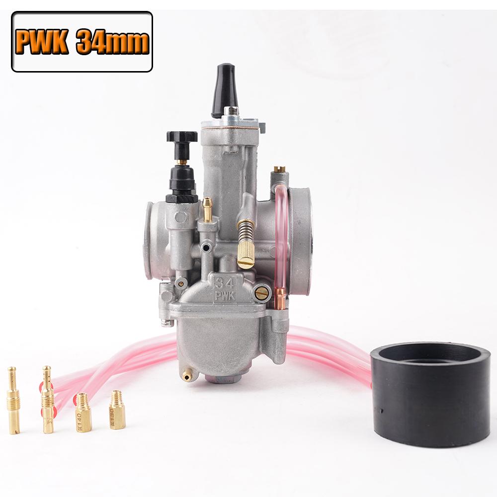 PWK Motorcycle Carburetor Power Injection For Racing Flat Side OKO Mikuni ATV Yamaha Universal Carburetor 21 24 26 28 30 32 34mm