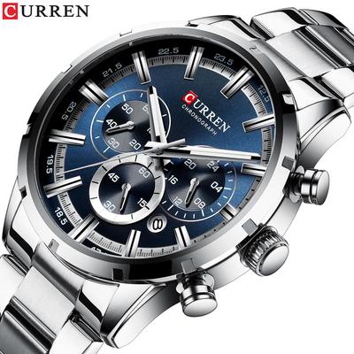 CURREN 8355 Luxo Clássico Business Quartz Men Watch 3ATM À Prova D 'Água Grande Caso Grande Mostrador Luminoso