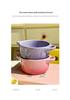 Gradient Ceramic Underglaze Stew Pot with Lid - Double Ear Bowl for Soup, Stews, or Steamed Eggs