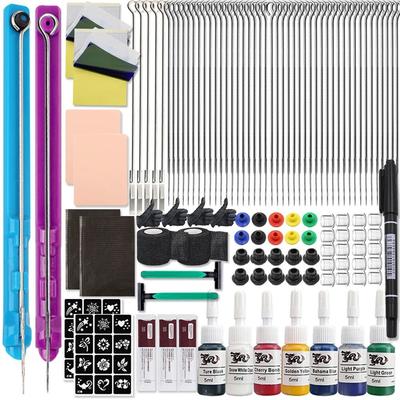 Kit de Tatuagem Máquina de Tatuagem DIY 3D Conjunto de Garfo de Mão e Bastão Caneta Garfo de Mão Agulha Longa Tinta Pigmento Arte Corporal Feita à Mão, 1.1 Kit Caneta D, 1 Conjunto