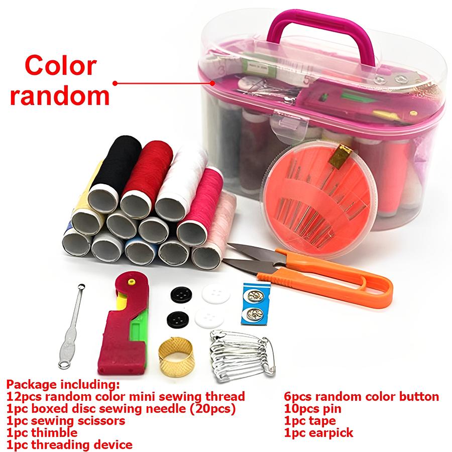 

34pcs/box Small Sewing Tool Carrying Box Sewing Thread Needle Small Scissors Tape Measure Simple Cloths Simple Sewing Tools