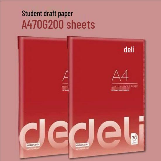 Deli Multifunctional A4 70g Printing & Copy Paper - 100 Sheets/Pack for Drafting, Writing, Drawing & Calculations