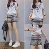 Korean Women's Summer Casual Embroidered T-Shirt & Shorts Set