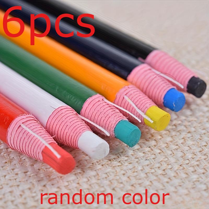 3/6pcs Random Color Water-Soluble Sewing Pencils, Fabric Marking Pencils with Brush, Tailor'S Tracing Tools for Home Cutting