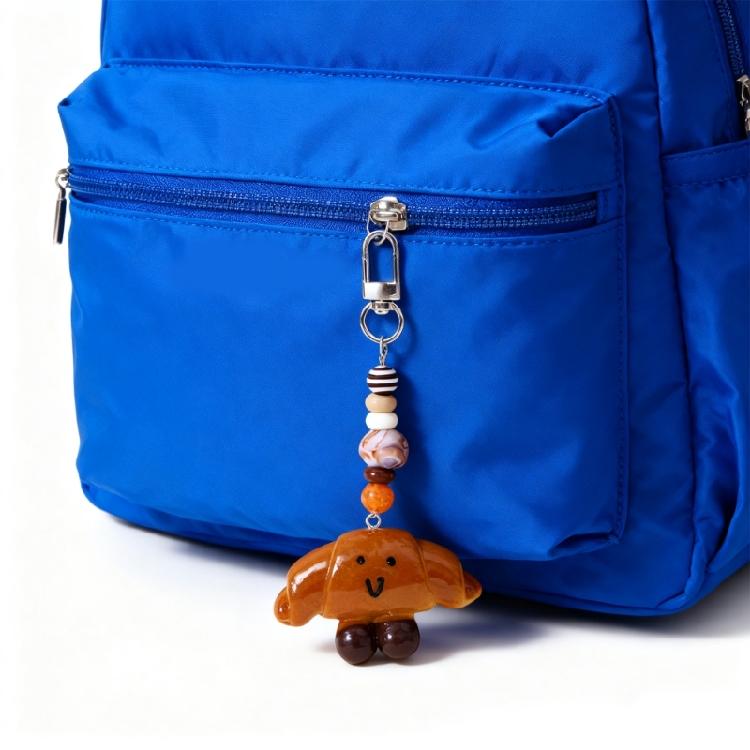 Bread Shaped Keyring Realistic Food Charm Fashionable Key Holder Fun Decoration For Backpacks Handbag