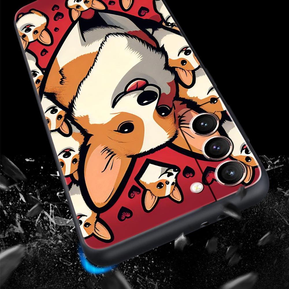 Cute Corgi Dog Phone Case Cover for Samsung Galaxy S26 S25 S24 S23 S22 S20 S21 FE Ultra S25 Edge Plus 5G Soft TPU Shell Fundas
