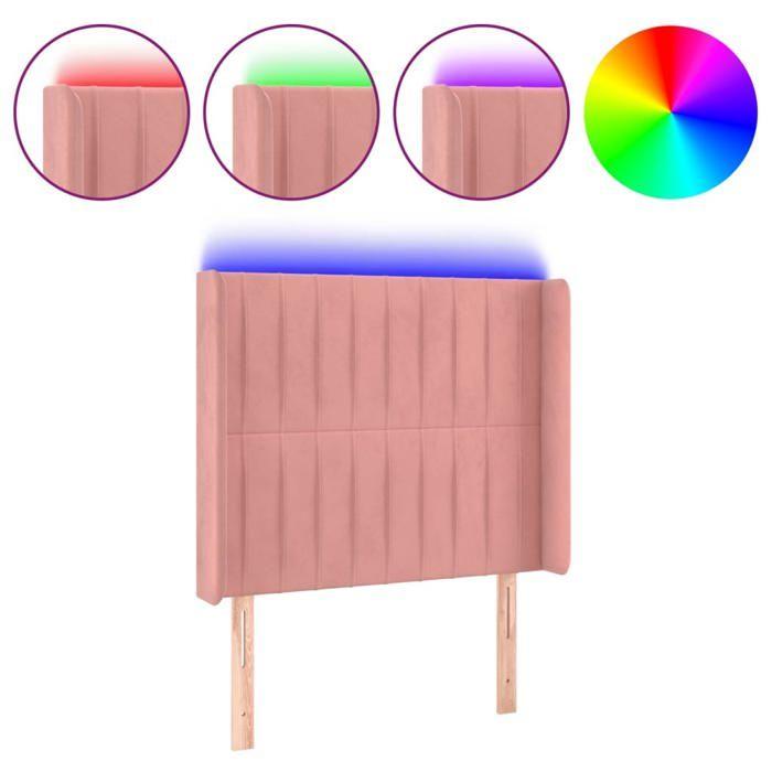 VidaXL Tête de Lit à LED Meuble de Chambre à Coucher Accessoire de Lit Simple Tête de Cadre de Lit Intérieur Rose 3124327