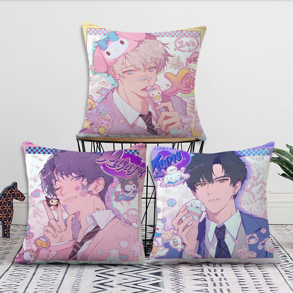 Love and Deepspace chibi Sylus Rafayel fanart Comfortable soft Pillow Case for Sofa Living Room Home Decor Protective Covers