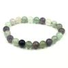 8mm Natural Multi Fluorite Gemstone Handcrafted Beads Jewelry Unisex Good-Luck Stretch Bracelet 7.5" For Birthday Gift RBB-31