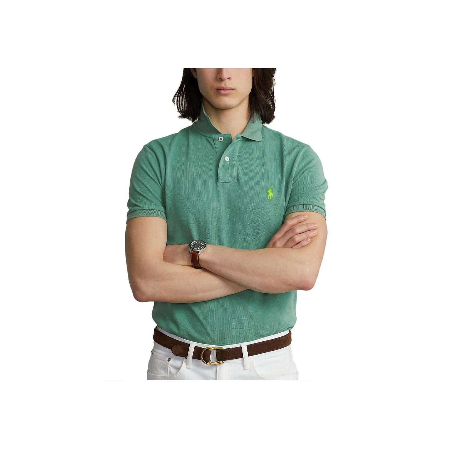 

Polo Ralph Lauren SS23 Однотонная футболка поло с коротким рукавом и вышивкой логотипа Мужские топы Сине-зеленый 710794276-049 S