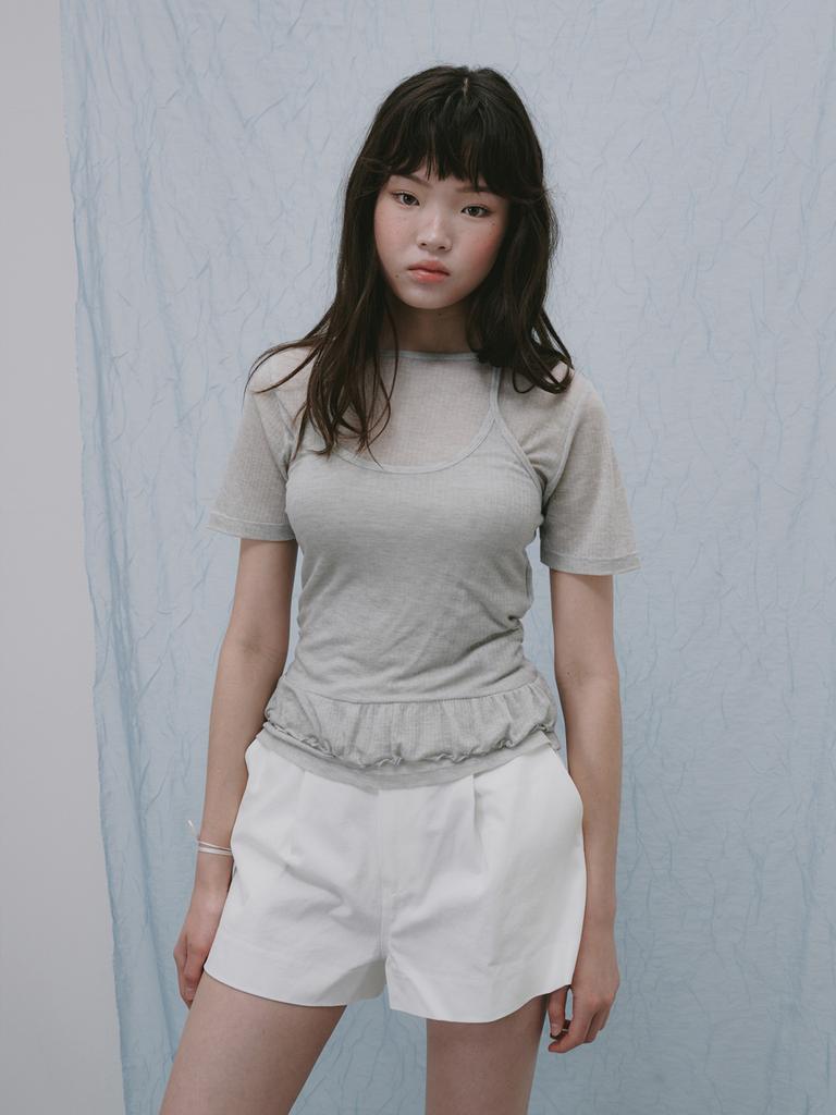 Plaid Jour Cotton Shorts (Ivory)